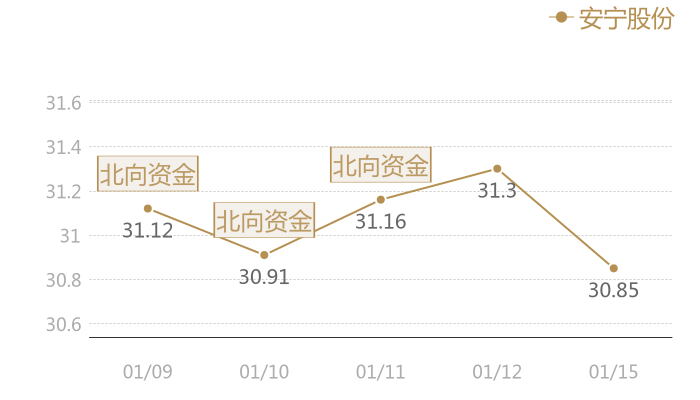 安宁股份2024-01-15近五日风向股价图